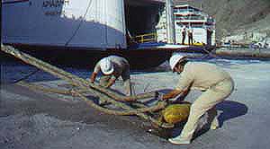 Mooring men at work